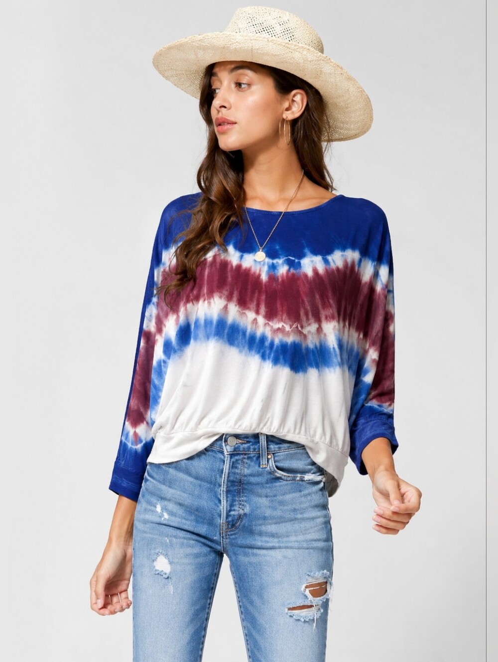 Young Fabulous & Broke Tie-Dye Scoop Neck Long Sleeve Top Nwot!